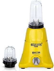 MasterClass Sanyo 750-watts Mixer Grinder with 2 Bullets Jars (530ML and 350ML) EPMG497,Color Yellow price in India.