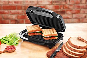 Clearline Non Stick Coated Jumbo Sandwich Grill/Toaster, Black-Silver price in India.
