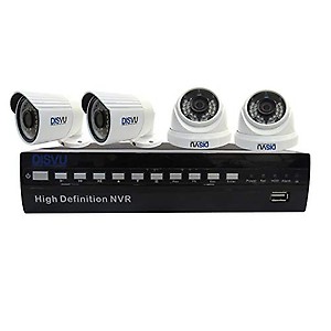 DISVU high Resolution 4 Channel NVR kit (4 Cameras 1 NVR 1 Mouse) price in India.