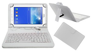 ACM USB Keyboard Case Compatible with Samsung Galaxy Tab 3 T111 Tablet Cover Stand Study Gaming Direct Plug & Play - White price in India.