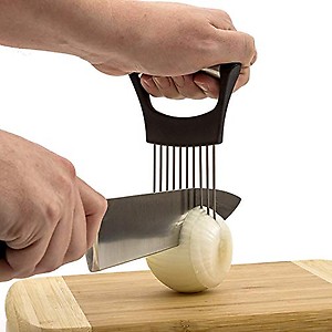 Sunshine Enterprise Onion Holder, Dreamiracle Onion Slicer Cutter Vegetable Chopper with Stainless Steel Soap Odor Remover Perfect for Potato, Tomato, Meat Holder price in India.