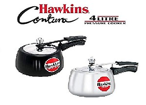 Hawkins Contura 4 Litre Aluminium Inner Lid Pressure Cooker, Handi Cooker, Silver (HC40) price in India.