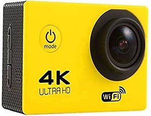 Cospex 4K 30fps Action Camera with 170 Degree Wide Angle, 16 MP Image Resolution CMOS Sensor, WiFi, 30M Water Resistant for Youtuber/Bike Rider's/Helmet/Stunt Recorder-Golden price in India.