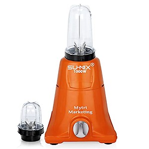 Su-mix 1000-watts Nexon Mixer Grinder with 2 Bullets Jars (350ML Jar and 530ML Jar),MAN126, Orange price in India.