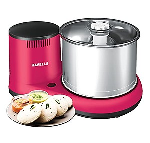 HAVELLS Alai 2 Litres 2 Stones Wet Grinder with Coconut Scrapper (Thermal Overload Protection, Pink) price in India.