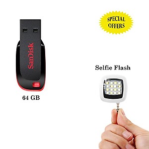 SanDisk Cruzer Blade CZ50 64 GB USB Flash Drive (Black) price in India.