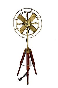 Hridwar natural wood. love home collection antique fan with wooden TRIPOD stand. price in India.