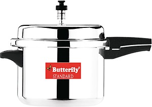 Butterfly Standard Outer Lid Aluminium Pressure Cooker, 5 Litres,