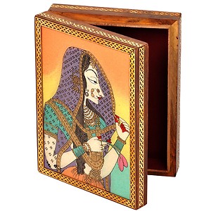 Gemstone Powder Bani Thani Painting Wooden Box price in India.