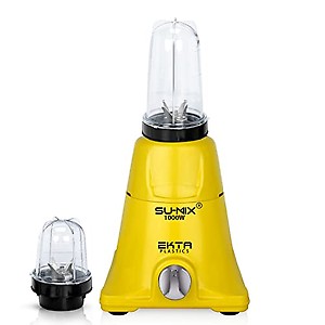 Su-mix 1000-watts Mixer Grinder with 2 Bullets Jars (530ML and 350ML) EPMG495,Color Yellow price in India.