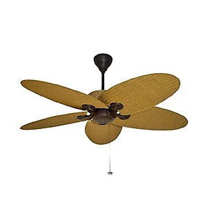 Fanzart Caribbean Natural Rattan- 52 ” Tropical fan with 5 x Rattan finish blades, Pull-Chain and Summer-Winter feature and optional Remote Integration price in India.