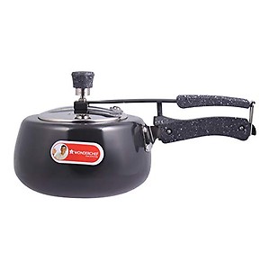 Wonderchef Taurus Hard Anodized Inner Lid Pressure Cooker 3 litres | Soft Touch Handles for Durability Induction Friendly | Black price in India.