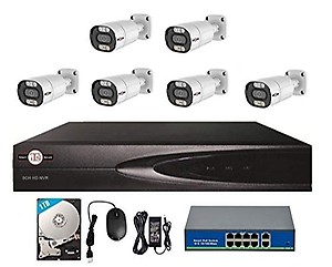 ITS Network IP 10Ch HD 4K H265 NVR XMeye App Cloud ID and 5MP AI Color IR PoE IP 6 Bullet Camera Kit (1TB Hardisk) price in India.