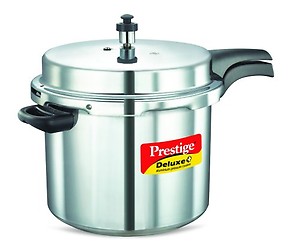 Prestige Deluxe Plus Induction Base Aluminium Outer Lid Pressure Cooker, 10 Litres, Silver, 10 Liter price in India.