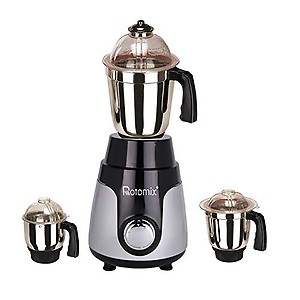 Rotomix 750watt Mixer Grinder with 3 Stainless Steel Jar (Black Silver) MA2019 Make In India (ISI Certified) 100% Copper. price in India.