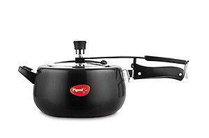 Pigeon by Stovekraft Amelia 5 Ltrs Amelia Induction Base Aluminium Inner Lid Pressure Cooker, 5 Litres, Black price in India.