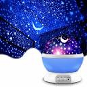 SOLO MART Colorful New Amazing LED Star Light Star,Night Romantic Gift Cosmos Star Sky Master Projector Starry Night Light Projector Lamp for Kids Bedroom (Multicolr) Table Lamp  (14 cm, Multicolor)