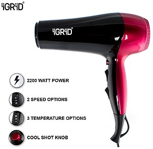 iGRiD BLHC-1687 Hair Dryer  (2200 W, Red, Black) price in India.