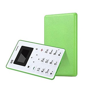 AIEK M5 GREEN COLOR, WORLDS SLIMIEST ULTRA THIN GSM CREDIT CARDS PHONE price in India.