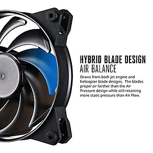 Cooler Master MasterFan Pro 120 Air Balance with Hybrid Fan Blade, Speed Profiles, and Exclusive Silent Driver price in India.
