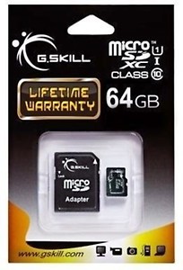 G.Skill 64GB Class 10 UHS-1 Micro SDXC with SD Card Adapter price in India.