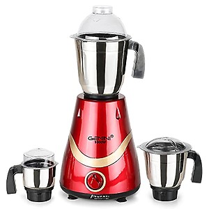 Gemini Necklace 1000W Mixer Grinder with 3 Stainless Steel Jars (1 Wet Jar, 1 Dry Jar and 1 Chutney Jar), Black-RED.Make in India price in India.