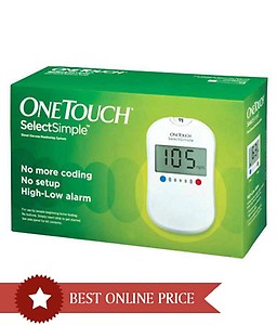 OneTouch Select Simple Blood Glucose Monitor System Glucose Meter ( 10 Test Strips Free) price in India.