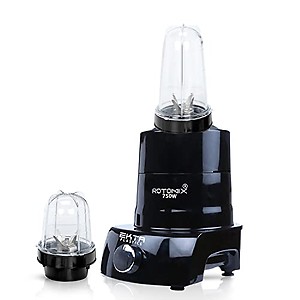 Rotomix 750-watts Mixer Grinder with 3 Jars (1 Juicer Jar and 2 Bullet Jars) EPMG278,Color Black price in India.