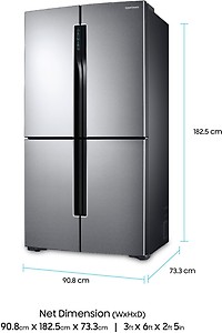 Samsung RF60J9090SL 680Ltr Side-By-Side Refrigerator (Stainless Steel) price in India.