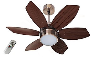 Polycab Superia SP03 Super Premium 800 mm Underlight Designer Ceiling Fan With Remote, Built-in 6 Colour LED Light and 2 years warranty (Antique Copper Rosewood) price in India.