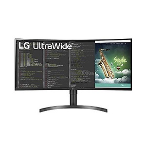 LG 34" Curved UltraWide™ WQHD Monitor (3440 x 1440 Pixel) HDR 10, Color Calibrated sRGB 99%, Inbuilt MaxxAudio Speaker (7W x 2), Height Tilt Adjust Stand, Display Port, Audio Out - 35WN75C price in India.