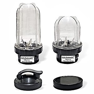Goldwinner Bullet Jars for Mixer Grinder Combo of 2 Jar (530 ML and 350 ML) with Gym Sipper Cap, Black- NMA43 price in India.