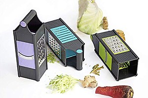 Apex Plastic 4 in 1 Slicer for Kitchen Vegetable and Fruit Grater Slicer and Chipper ( Grey ) price in India.