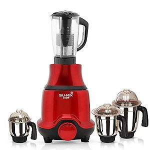 Su-mix BUTRSA21 750-Watt Mixer Grinder with 2 Jars (1 Wet Jar and 1 Chutney Jar) - Red ISI CERTIFIED Make In India price in India.