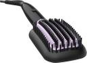 PHILIPS 50 Watt Thermo Protect Technology Heated Hair Straightening Brush with Keratin-Infused Bristles Naturally Straight Hair in 5 mins (10 Extra Large Brush Area, BHH880, Black) price in .