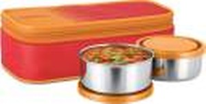 MILTON Nourish Stainless Steel Lunch Box (2 Containers) 300 ml, Orange price in India.