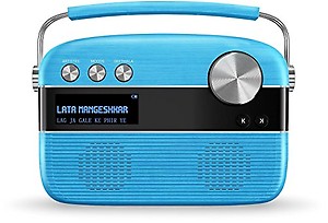 Saregama Carvaan Hindi - Portable Music Player with 5000 Preloaded Songs, FM/BT/AUX (Cherrywood Red) price in India.