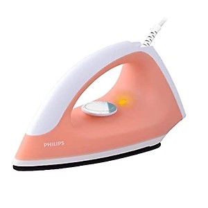 Philips GC097/50 750-Watt Dry Iron (World no. 1 Ironing Brand), Light & Easy to Use, Powerful 750 Watt Heat up with a comforable wide grip, Black Non Stick Soleplate (Peach) price in India.