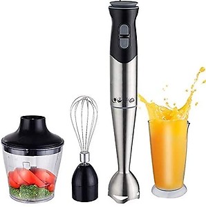 KIRFIZ 700W 4 in 1 Hand Blender Machine with Whisker, Chopping Attachment & Multipurpose Jar | Stainless Steel Blade & Detachable Shaft|Soups, Smoothies, Sauces | Food Processor price in India.