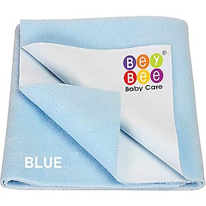 BeyBee Premium Quick Dry Mattress Protector Baby Cot Sheet (X-Large, Blue)