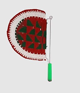 Maa Sarveshvari Daily Needs Handmade Woven Hand Fan|Colorful Design Woven Fan price in India.