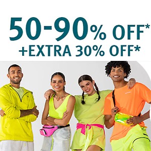 50% - 90% off on Fashion + Extra 30% off on Ajio
