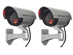 MOHAK 2 Pcs Security CCTV False Outdoor Camera Fake Dummy Security Camera Waterproof IR Wireless Blinking Flashing price in India.