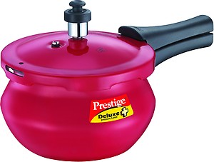 Prestige Deluxe Plus Baby Induction Base Aluminium Outer Lid Pressure Handi, 2 Litres, Silver price in India.