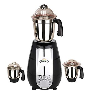 Sumix 750watt Mixer Grinder with 3 Stainless Steel Jar (Black Silver) MA2019 Make In India (ISI Certified) 100% Copper. price in India.
