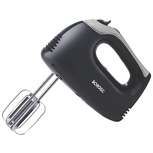 BOROSIL Smartmix 300 Watt 5 Speed Hand Mixer with 4 Attachments (Single Button for Eject, White) price in India.