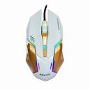 Adcom Maverick Gaming Mouse - RGB LED 6D USB Wired Optical Mouse with 6 Programmable Buttons, Premium Steel Finish, and 3 Section DPI Switch (White/Gold) price in India.