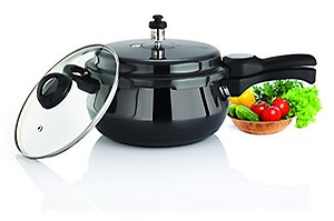 PREMIER Cucina Trendy Black Hard Anodized Induction Bottom Handi Pressure Cooker 1.5 Liter With Glass Lid price in India.