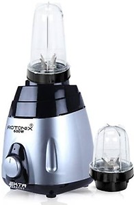 Rotomix 600-watts Mixer Grinder with 2 Bullet Jars (530ML and 350ML) EPMG781, Color BlackSilver price in India.