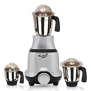 Su-mix BUTSLV21 750-Watt Mixer Grinder with 3 Jars (1 Wet Jar, 1 Dry Jar and 1 Chutney Jar) - Silver Make In India (ISI Certified) price in India.